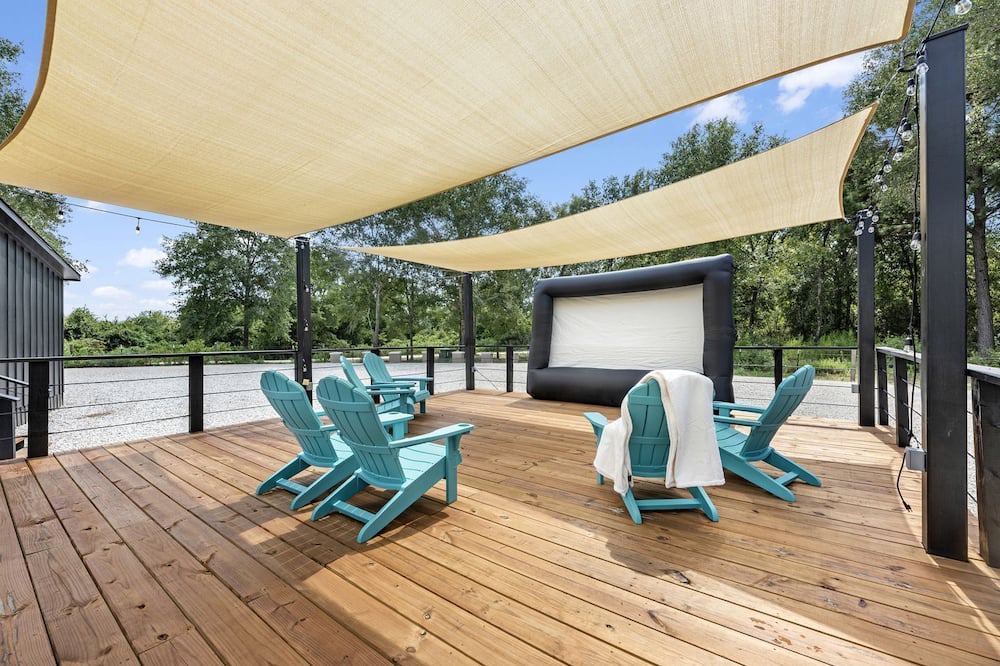 Waller Cabin | Peaceful Farmhouse-Style Tiny Home Resort with Goats & Pool in Hempstead, Texas