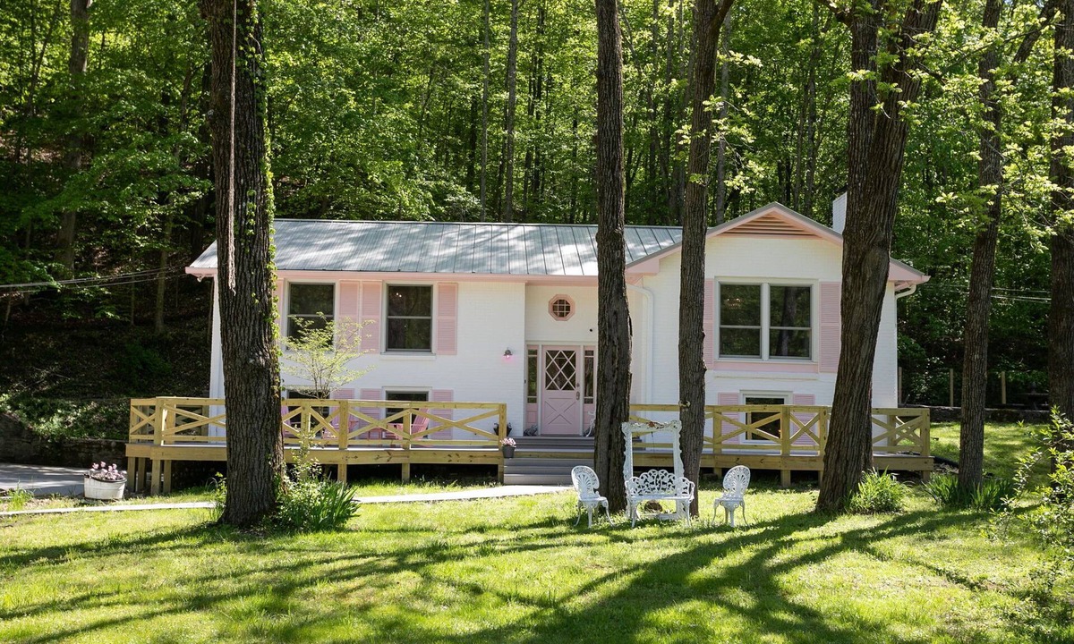 Bellevue House | Pink Country Cottage w/Mini Donkey Duo in Nashville: Private, Wooded +Spacious