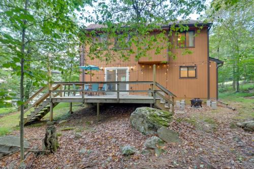 Tobyhanna House | Poconos Cabin: Serene Deck, Fire Pit & Game Room