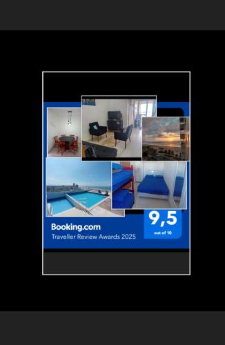 Maracana Apartment | Prédio com piscina na cobertura frente ao mar,apartamento para até 6 pessoas e 3 crianças até 8 anos, churrasqueira na sacada, Wi-Fi grátis, rede de proteção, NÃO oferecemos roupas de cama e banho, 1 vaga de garagem, na Praia Grande-Vila Mirim