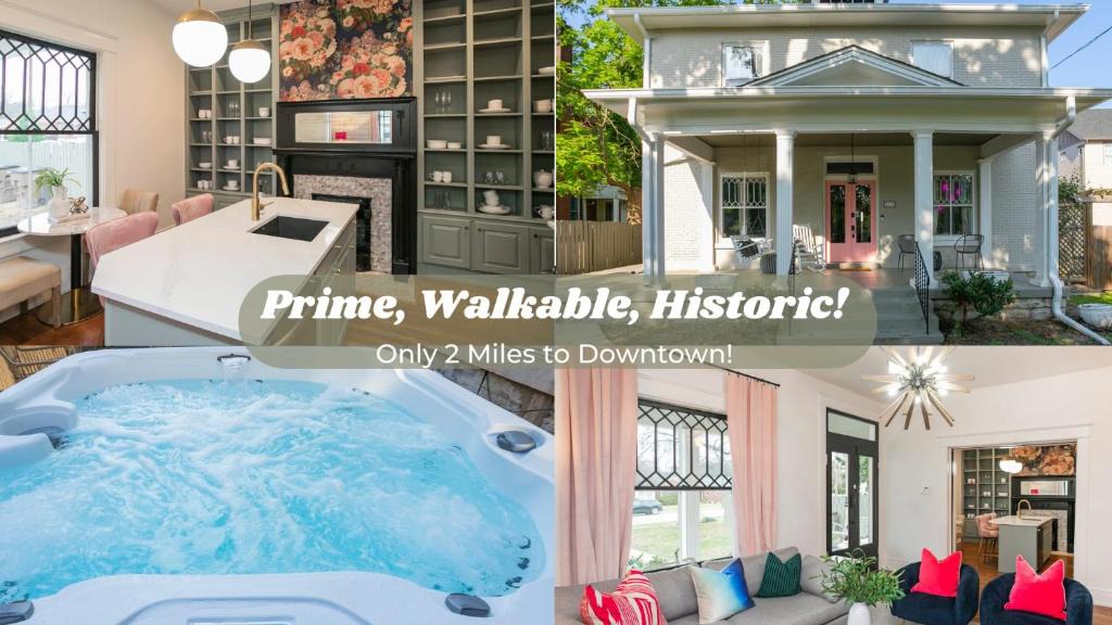 Historic Waverly House | Prime Walkable Location Spacious Home w Hot Tub