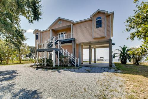 Ocean Springs House | Private Beach & Views! Stilted Ocean Springs Home