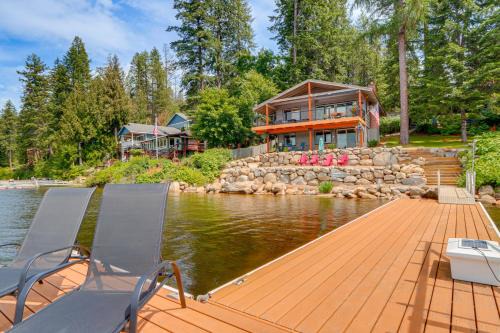 Newport House | Private Dock, Deck & Yard: Luxe Sacheen Lake Home