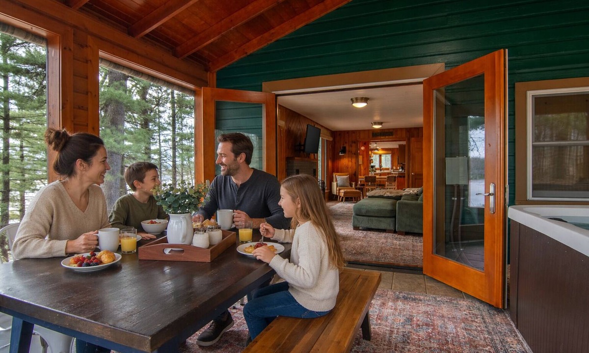 Luck Cabin | Private Lakefront Cabin with Pontoon & Hot Tub