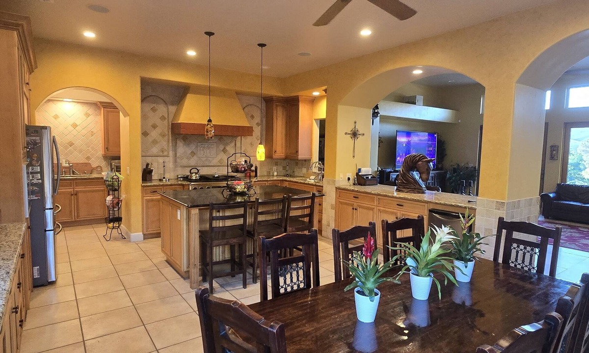 Sanger House | Private oasis with pool, outdoor bar, horses, river access & pyramid.