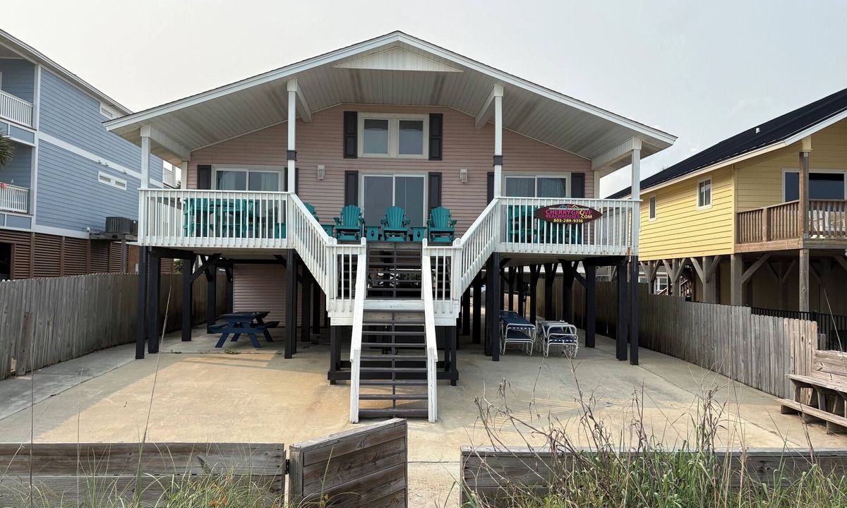 Cherry Grove Beach House | Private, Oceanfront, Cherry Grove, Golf cart included pet friendly, big swim spa