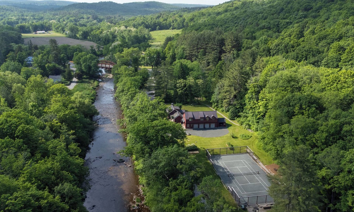 Cummington House | Private river-front home with tennis court and hot tub in the Berkshire hills!