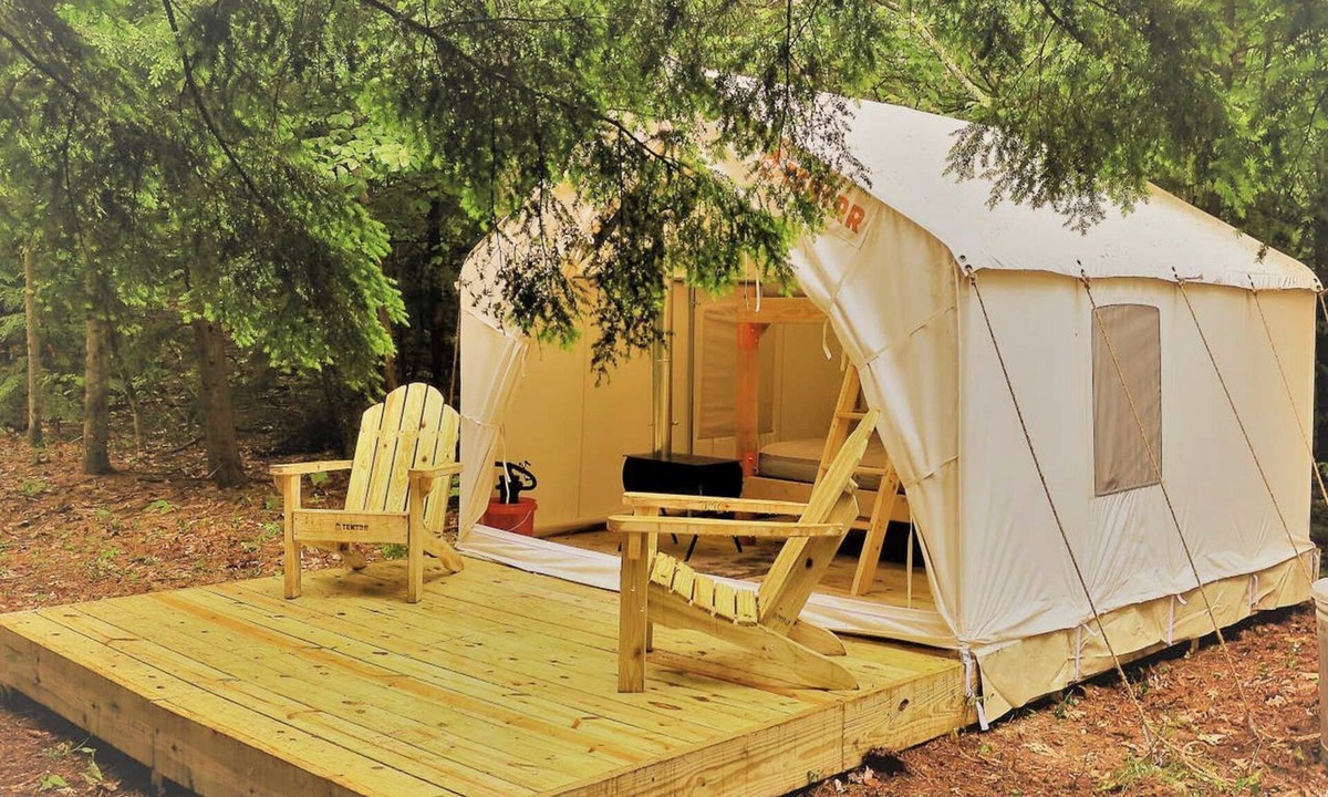 Bennington House | Private Riverfront Safari tent for a Glamping Experience in the Monadnock Region, New Hampshire