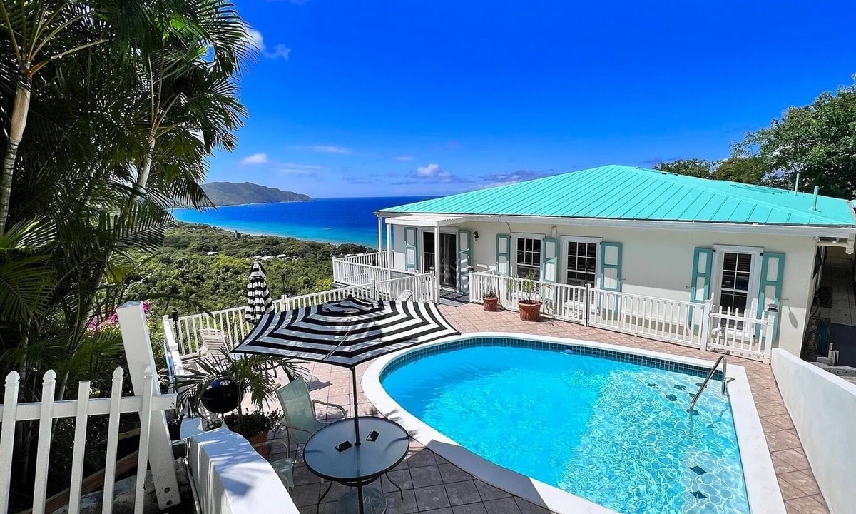 Estate La Vallee Villa | Quiet hillside villa with expansive sea, beach, and mountain views.