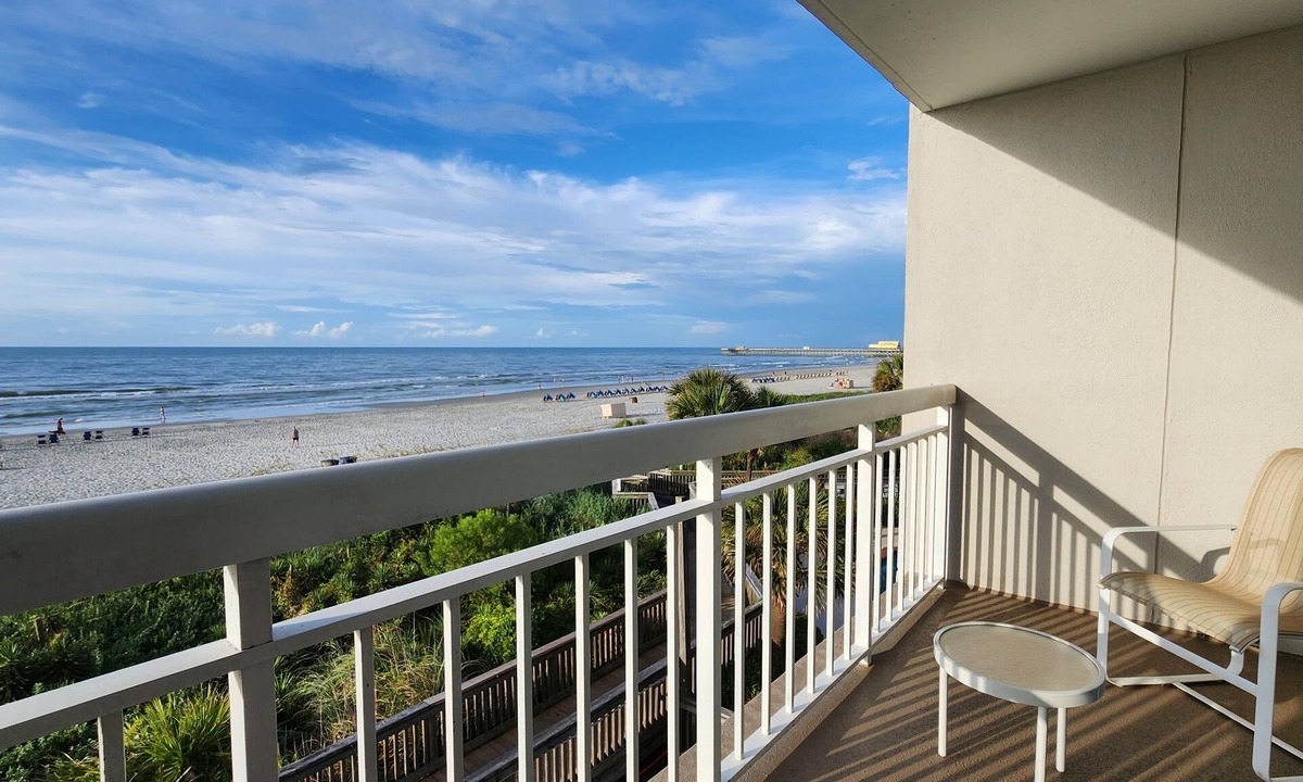 Arcadian Shores Condo | Quiet second floor Beachfront Condo with two bedrooms and a sleeper sofa.
