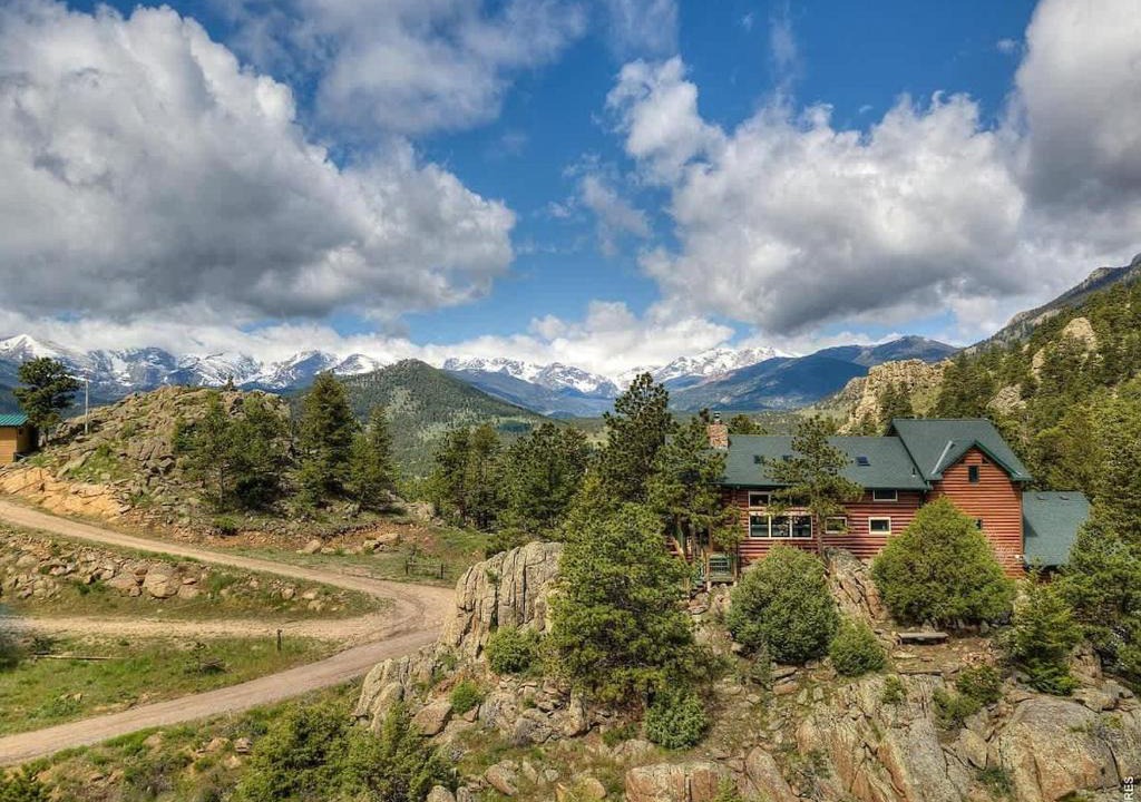 Estes Park House | Range View on the Rocks Log Home 360 Mtn Views