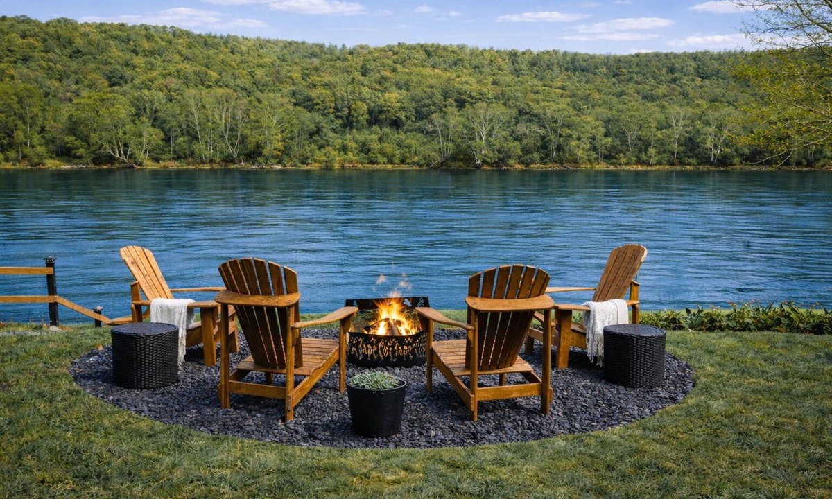 Franklin Cottage | River Cottage w 2 Story covered deck w/2 firepits, Coffee bar & outdoor TV area