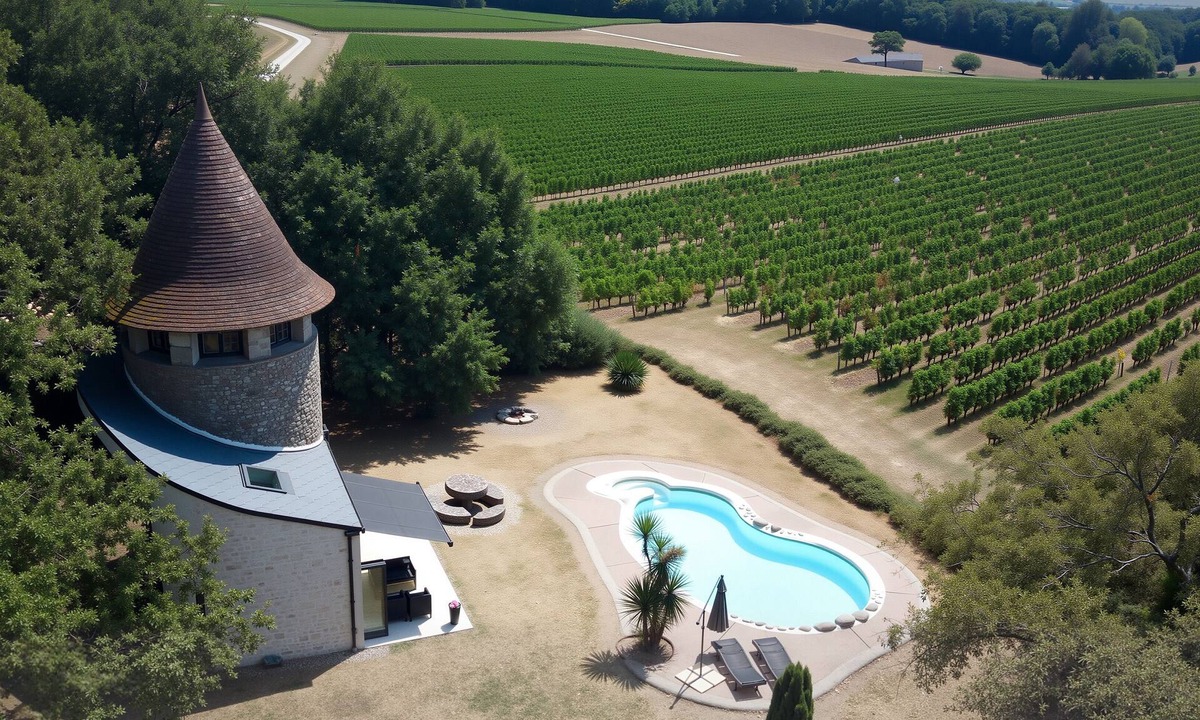 Coutures House | Romantic 18th-Century Windmill Retreat with Pool, Hot Tub & Panoramic Views