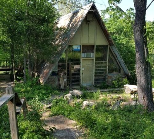 Grubville Ski Chalet | Rustic A-Frame Cabin in the Lush Woodlands of Grubville, Missouri