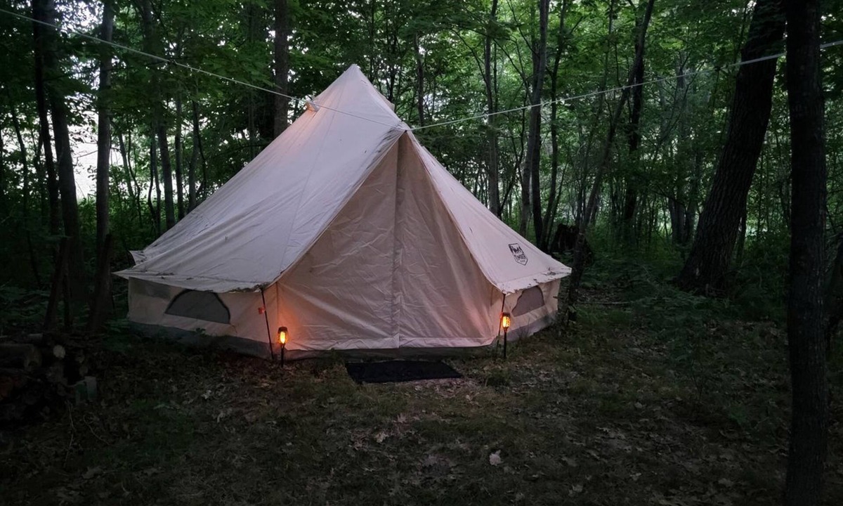Elba RV Rental | Rustic and Remote Hike-in Glamping Bell Tent close to Whitewater State Park, Minnesota