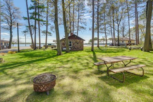 Stone Lake House | Rustic Cabin w/Fire Pit, Steps to Sand Lake!
