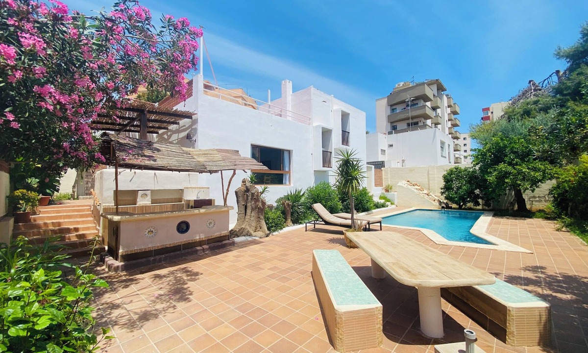 Ibiza Town Ski Chalet | Rustic Urban Villa with private pool - 400 m away from Sandy beach