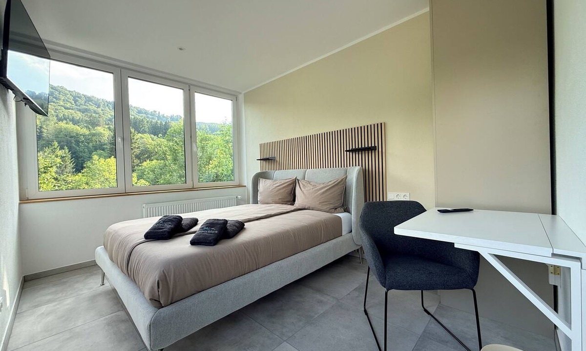 Bollendorf Apartment | S1 - Sauerblick - Queen-size bed with bathroom in Bollendorf, right on the river