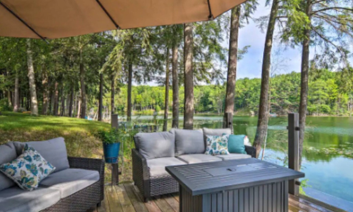 Gaylord Cottage | Scenic Lakefront Near Town w/Hot Tub and Lake Toys