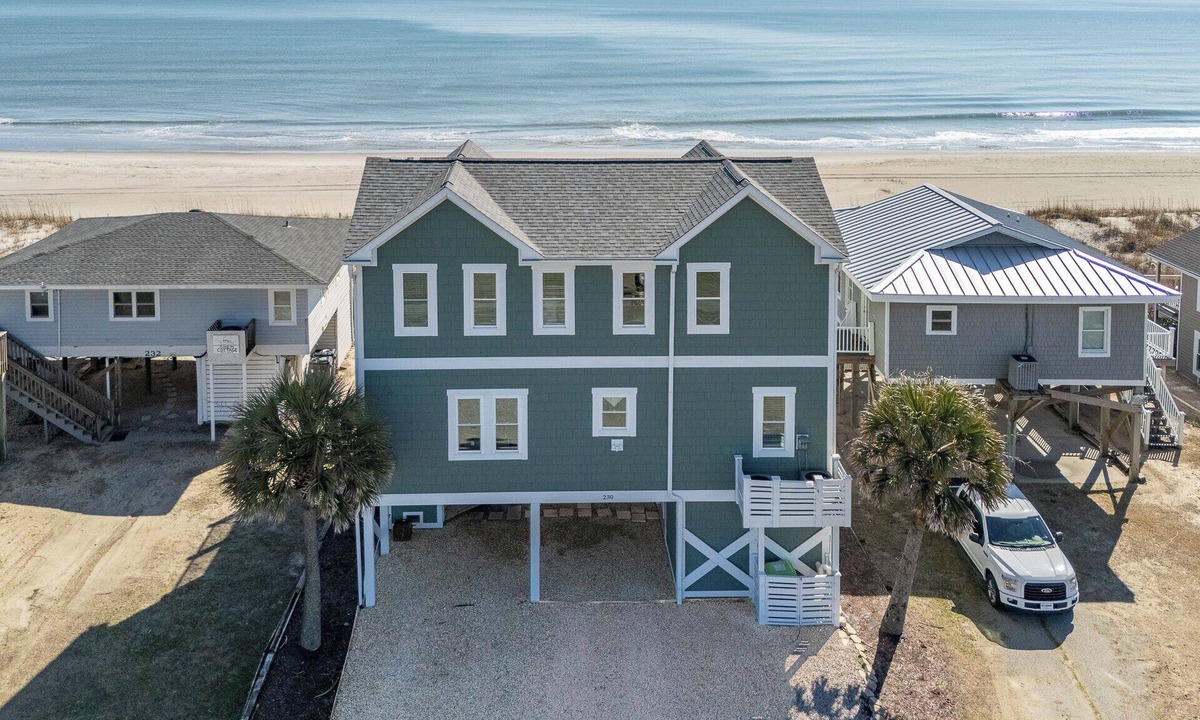 Holden Beach House | Seaside Luxury at "East Palm Beach" Oceanfront Oasis with Elevator and Dual Living Spaces!