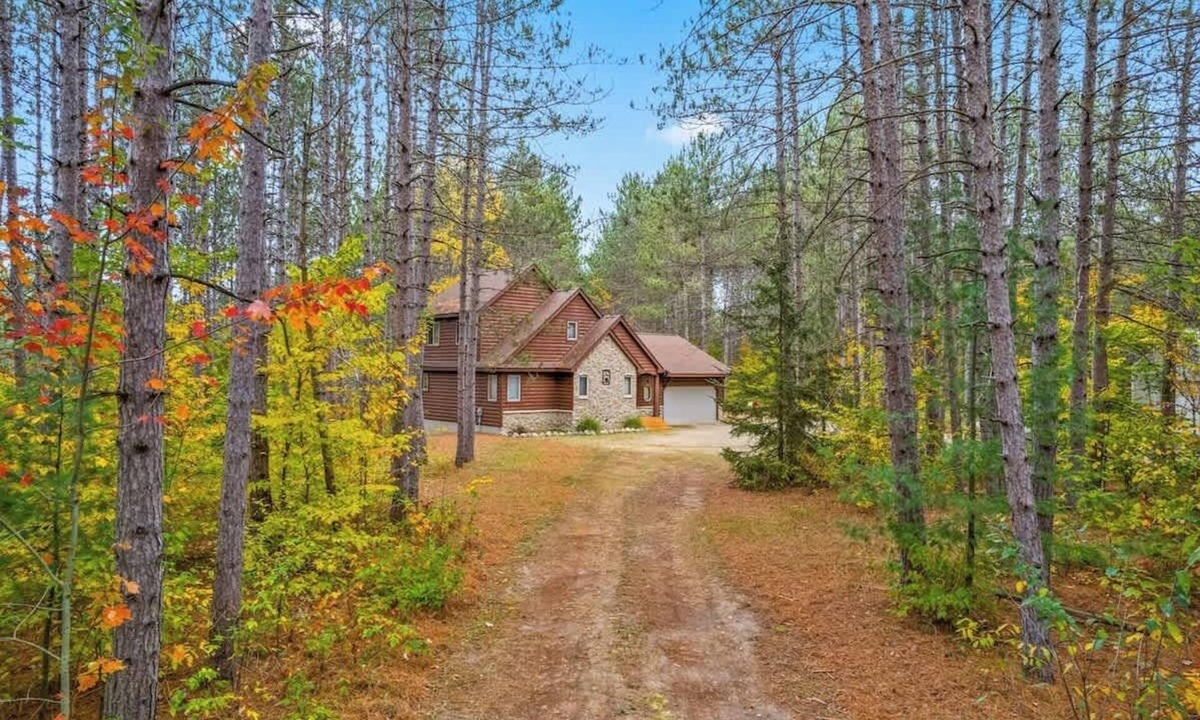 Mancelona House | Secluded Cabin | Direct Trail Access Fire pit