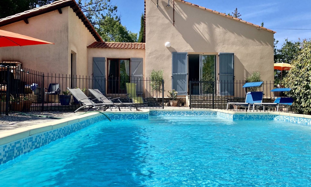 Soubes Villa | Secluded villa with large garden pool Overlooks beautiful picturesque village