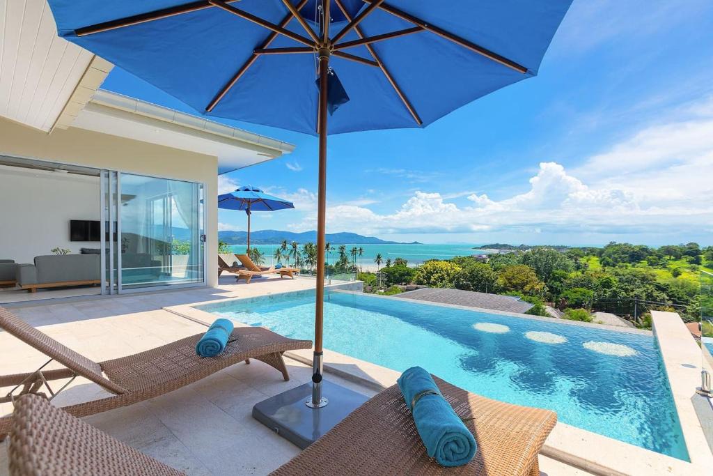 Moo 5 Villa | Single Level BEACHSIDE VILLA - BB2 - at BAYSIDE LUXURY VILLAS Samrong Bay Beach, 3 BED 4 BATH, SEA and SUNSET VIEWS, only 200m walk to the Beach