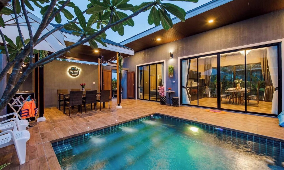 Kao Yai Villa | Sky Blue Private Pool Villa, Near Cham Am Beach