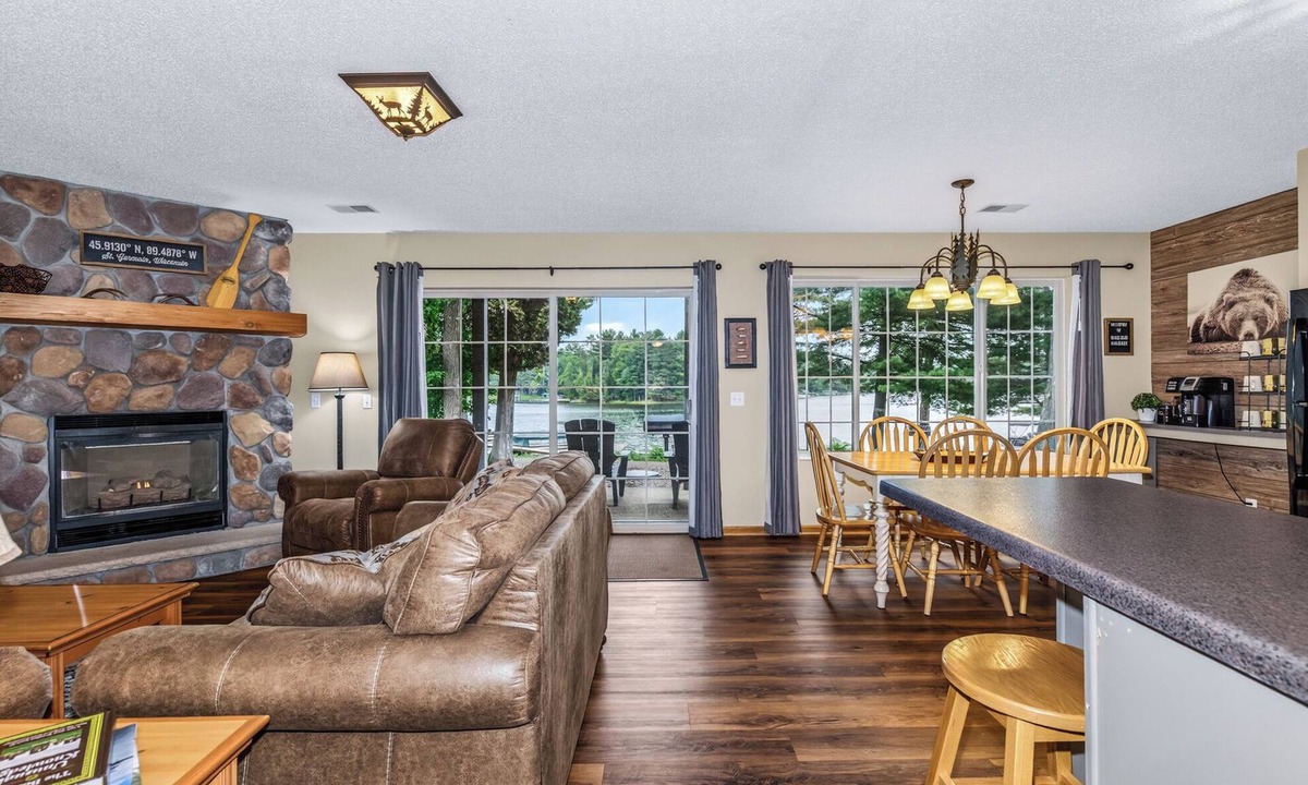 St Germain Condo | Spacious Black Bear lakefront condo with private dock!