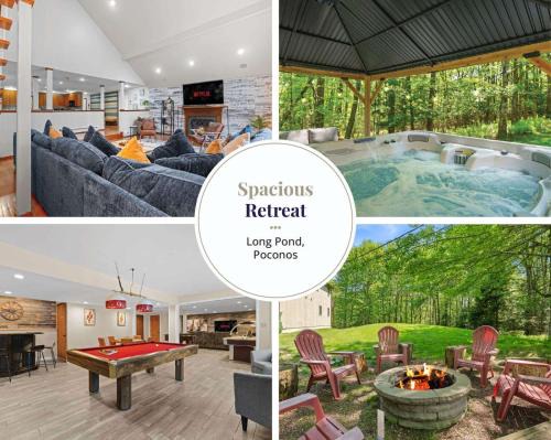 Pocono Pines House | Spacious Game Room Seclusion Hot Tub and more