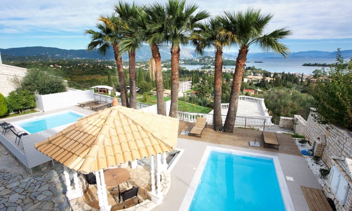 Gouvia Villa | Spacious villa with stunning sea views in Gouvia near Corfu Town, great for multigenerational travel
