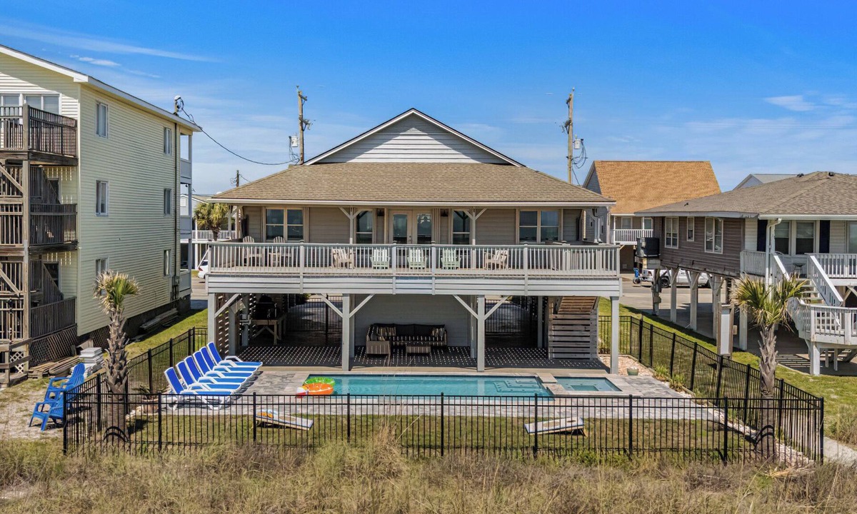North Myrtle Beach House | Spring Tide: Oceanfront with Pool & Pet Friendly!