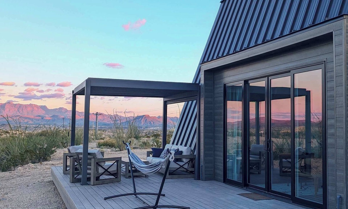 Study Butte-Terlingua Cabin | Stardust Big Bend Luxury A-Frame#2 with a fab view