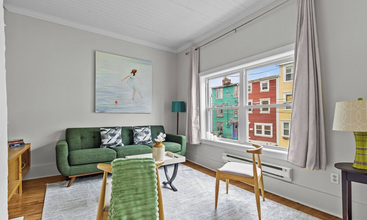 Downtown St. John's Apartment | Stay on Bond 2BR Queen Deck Vws