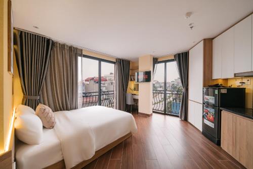 Tay Ho Apartment | Studio 5star bedding view phố- gần Lotte mall