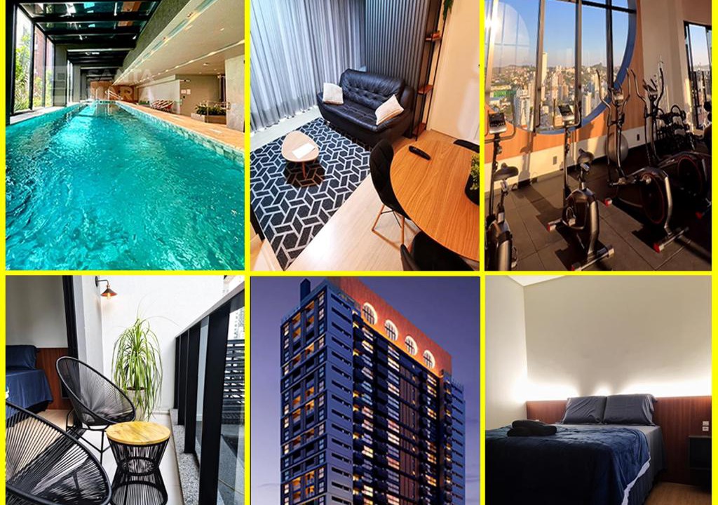 Centro Apartment | Studio 705 Premium no Centro de Chapecó com Sacada, Piscina, Academia e Vaga Garagem - Prédio Alto Padrão