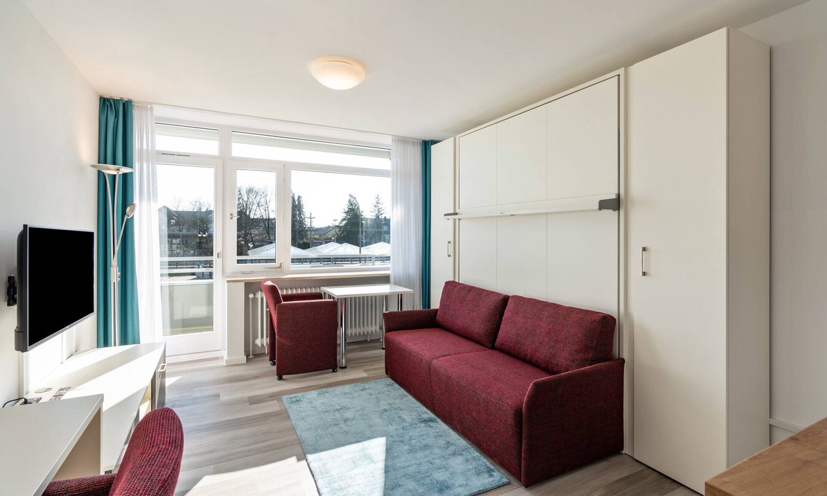 Furstenfeldbruck District Apartment | Studio Apartment "Huber Living Basic 210" with Balcony & Wi-Fi