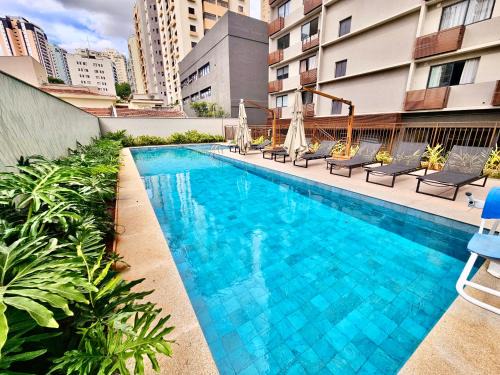 Vila Olimpia Apartment | Studio Novíssimo Vila Olímpia! Piscina Academia Wifi TV LCD CoWorking Portaria 24h! 10min Congonhas!