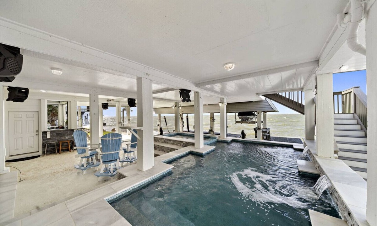 Galveston House | Stunning Waterfront Home with Private Pool