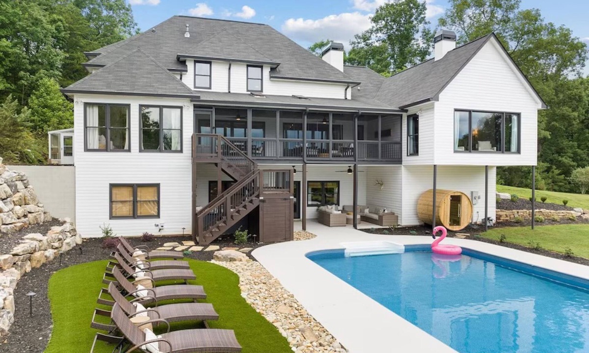 Cleveland House | Stylish mountain view estate with private pool, firepit, two kitchens, & AC