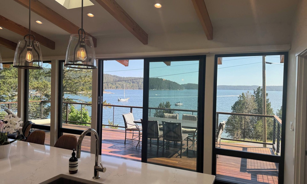 West Sound House | Summer Daze - enjoy in/outdoor living in this new ocean front designer home.