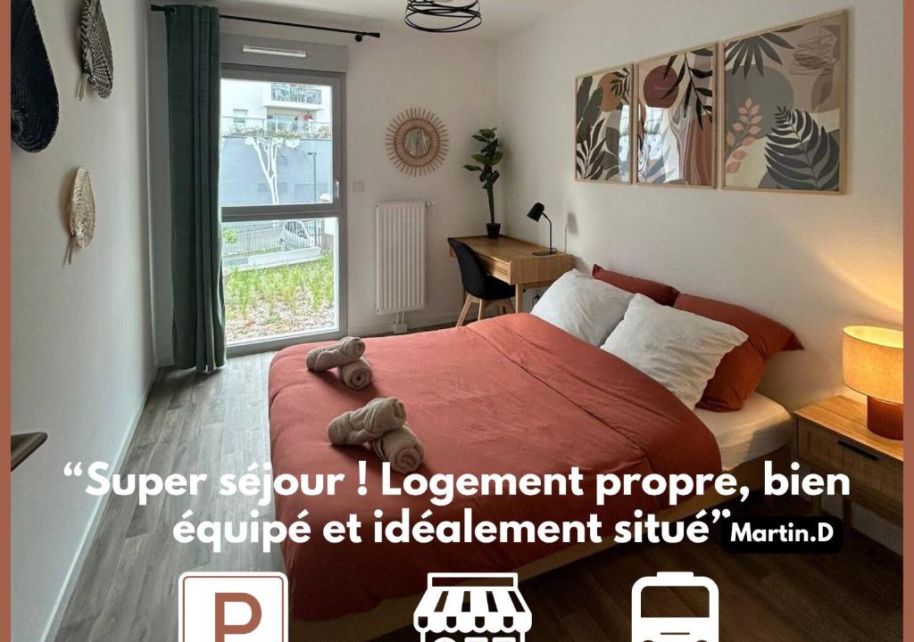 Les Hauts de Saint-Aubin Apartment | T3 Moderne - Proche tram - Parking privé