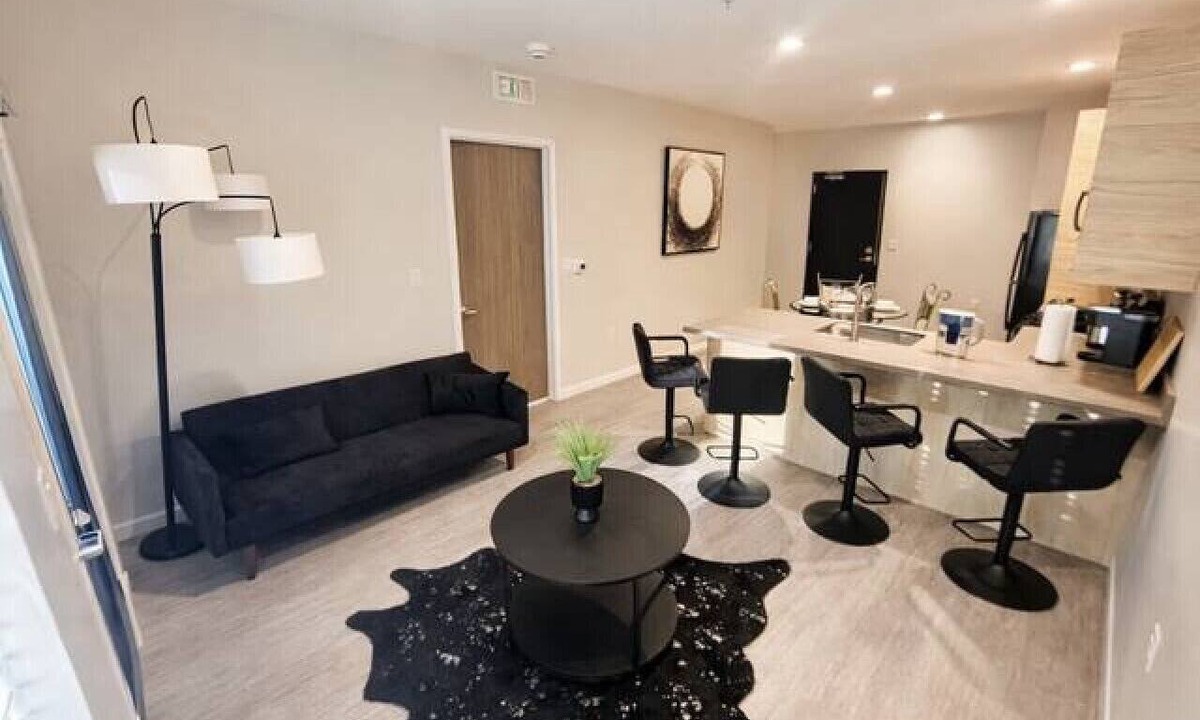 Downtown Des Moines Apartment | The Luxe Black Haven (340)