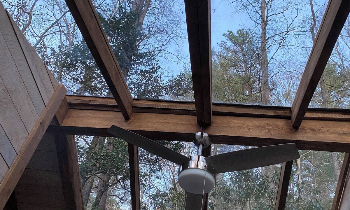 Purlear Cabin | The Moon and You- Unique creek side off grid 1-bedroom cabin with glass roof
