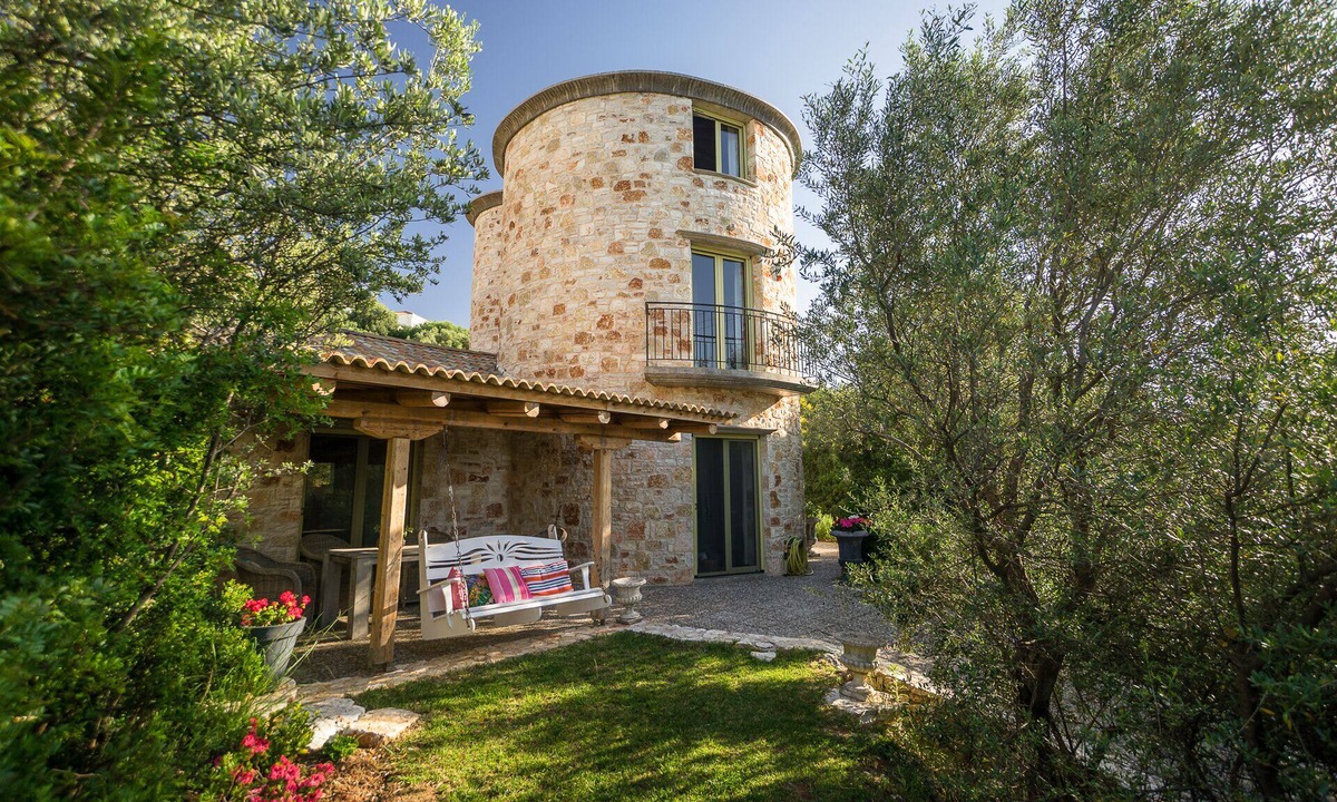 Evgiros Villa | Thyme Tower luxery stone Tower,with private pool and stunning sea view