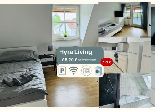 Gemmingen Apartment | TOP Monteurwohnung, 7 Einzelbetten, Küche, Parkplatz, Nähe Heilbronn I Hyra Living I GEM01