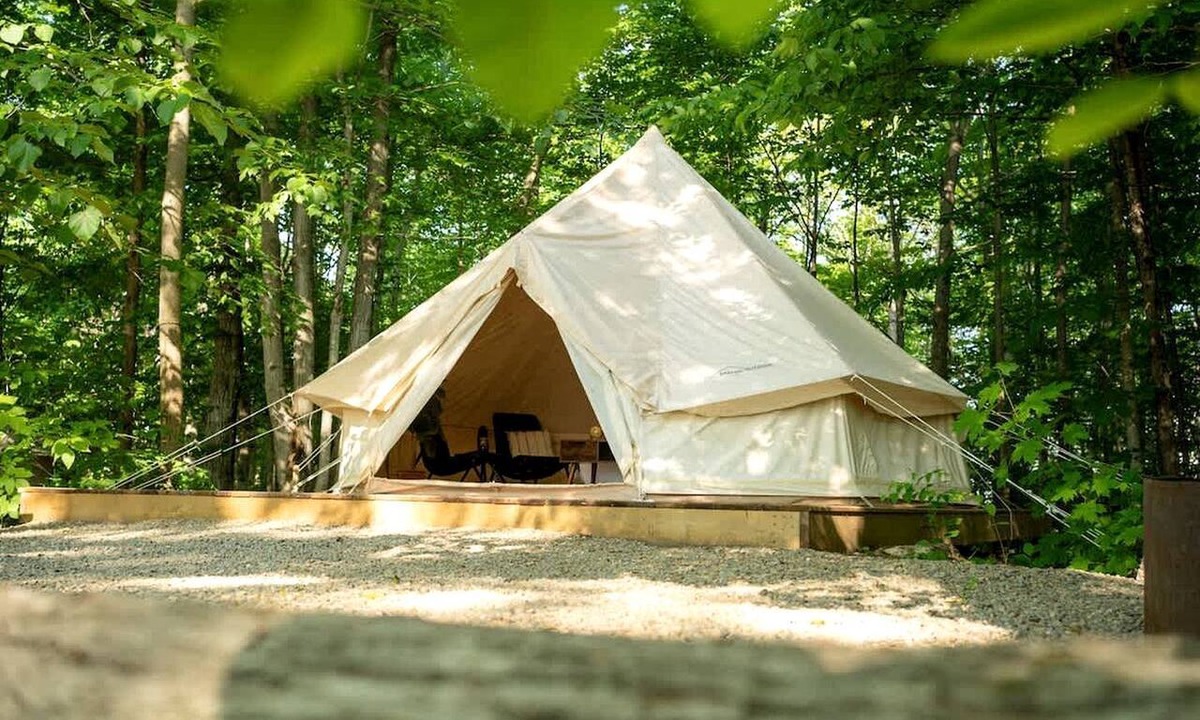 Miller Lake RV Rental | Tranquil Forest Oasis: Fabulous Bell Tent for Two near Tobermory, Canada
