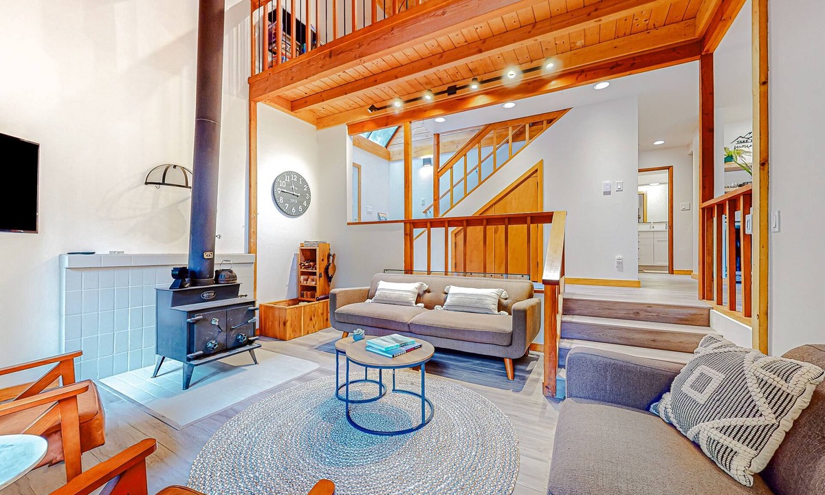 Warnick House | Tranquil forested oasis near rivers and trails with firepit, games, & wood stove