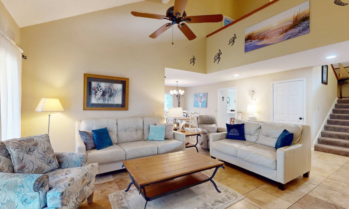 Shipyard Plantation House | Two King Bed Suites/Dog-friendly gem with pool, game room & golf course views - walk to beach