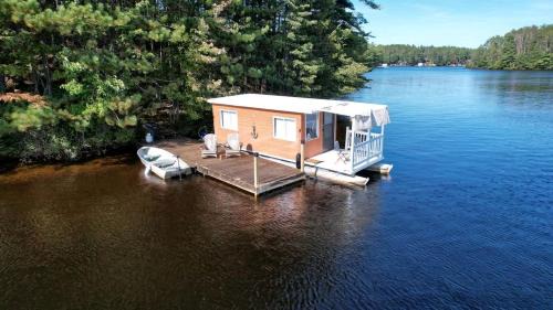 Brantingham Boat Rental | Unique Floating Home on Private Island for a Memorable Romantic Escape on Brantingham Lake, New York
